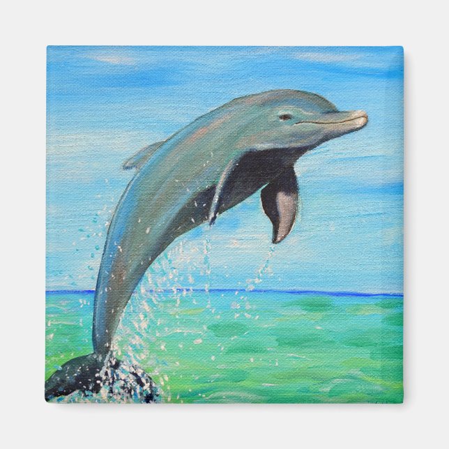 Dolphin-Malerei Magnet (Vorne)