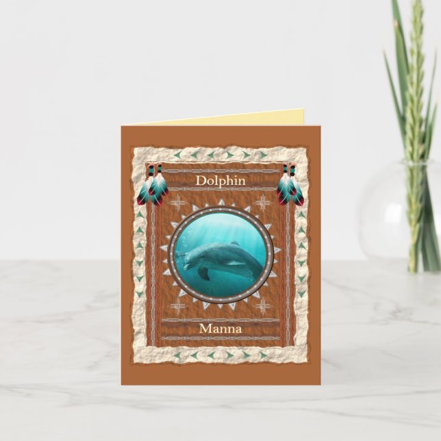 Dolphin - Manna Custom Grußkarte Karte (Vorderseite)