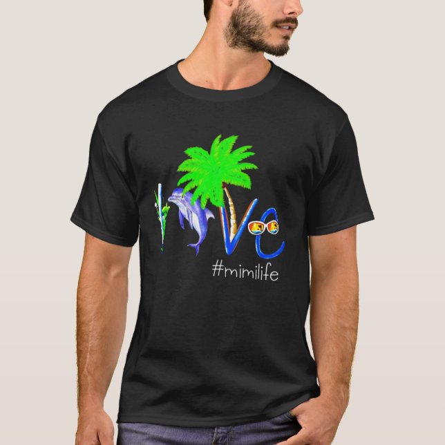 Dolphin Mimilife  Coconut Dolphin And Beach Campin T-Shirt (Vorderseite)