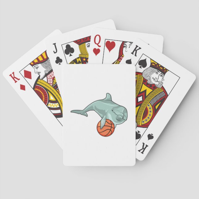 Dolphin mit Basketball Spielkarten (Rückseite)