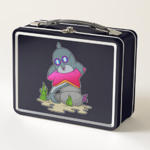 Dolphin mit Brille Metall Brotdose