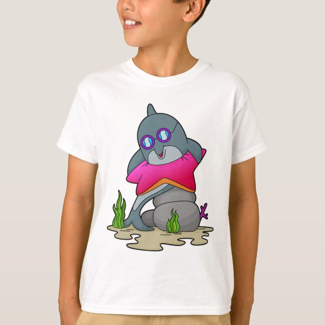 Dolphin mit Brille T-Shirt (Vorderseite)