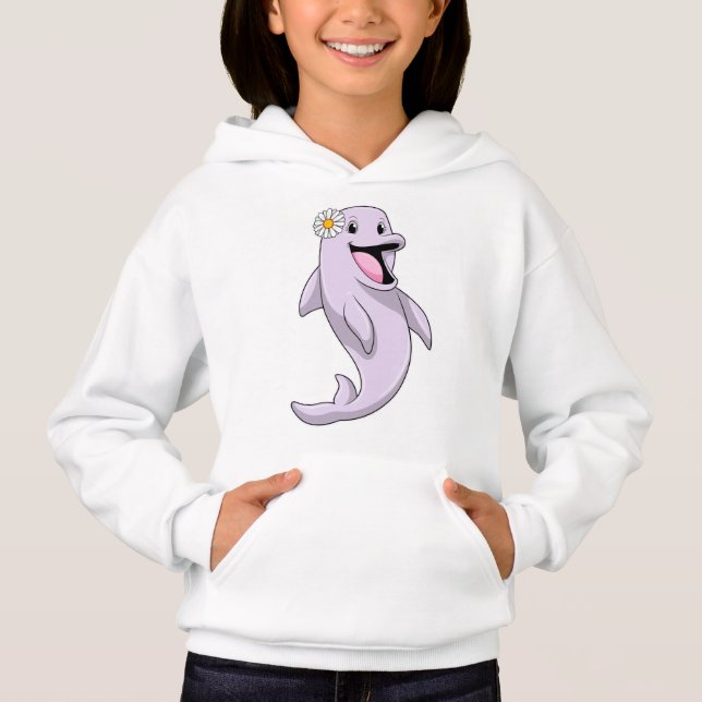 Dolphin mit Daisy-Blume Hoodie (Vorderseite)