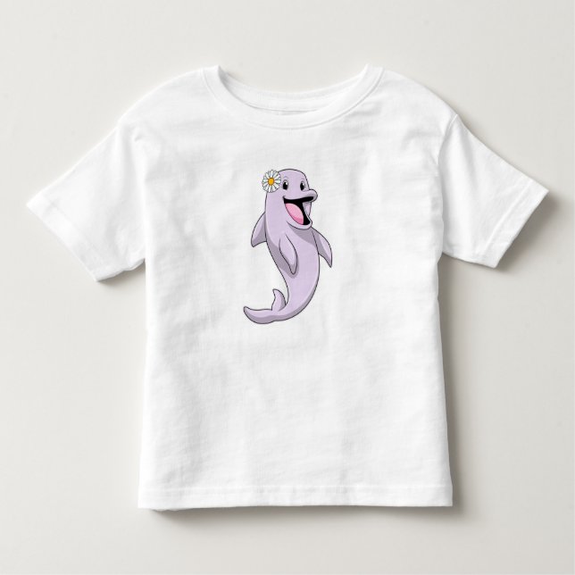 Dolphin mit Daisy-Blume Kleinkind T-shirt (Vorderseite)