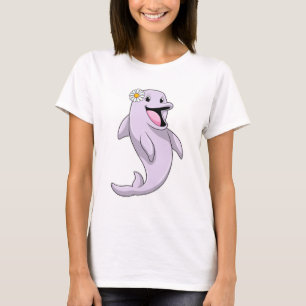 Dolphin mit Daisy-Blume T-Shirt