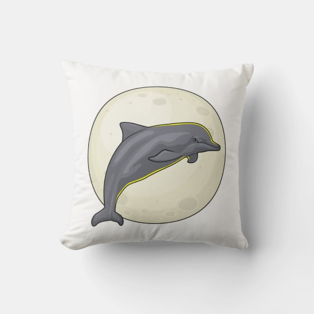 Dolphin mit dem Mond Kissen (Vorderseite)
