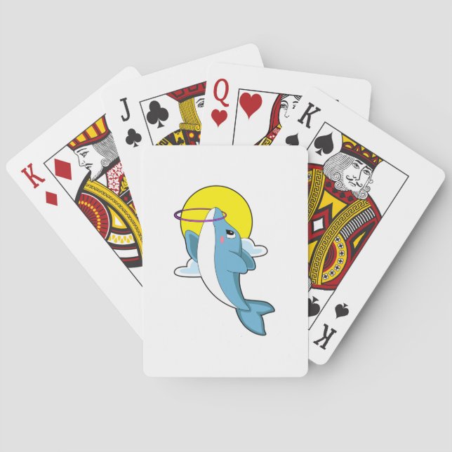 Dolphin mit Fitness-Reifen Spielkarten (Rückseite)