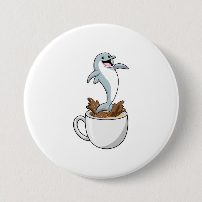 Dolphin mit Kaffee-Cup Button (Vorderseite)