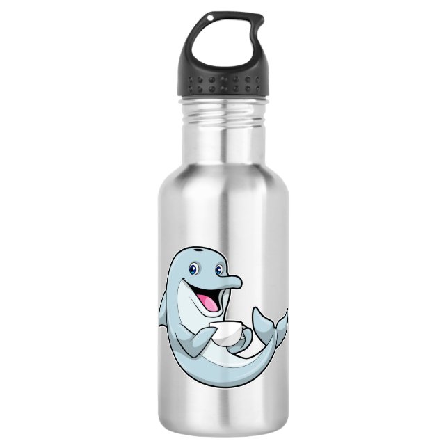 Dolphin mit Kaffee-Cup Edelstahlflasche (Vorderseite)