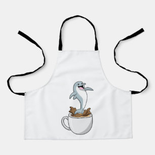 Dolphin mit Kaffee-Cup Schürze
