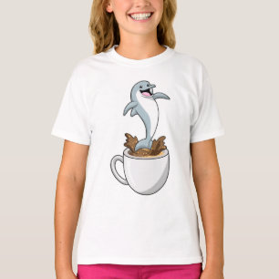 Dolphin mit Kaffee-Cup T-Shirt
