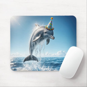 Dolphin mit Party-Hut Mousepad