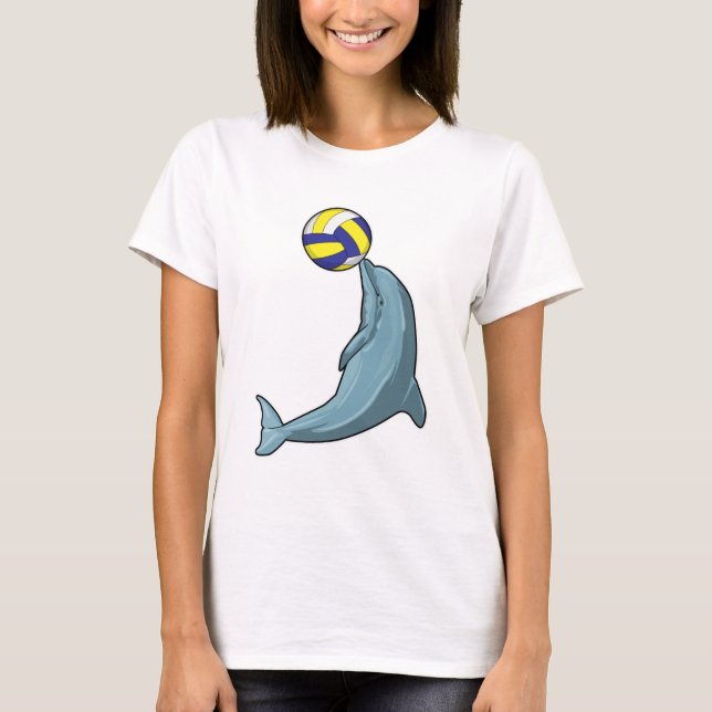 Dolphin mit Volleyball T-Shirt (Vorderseite)