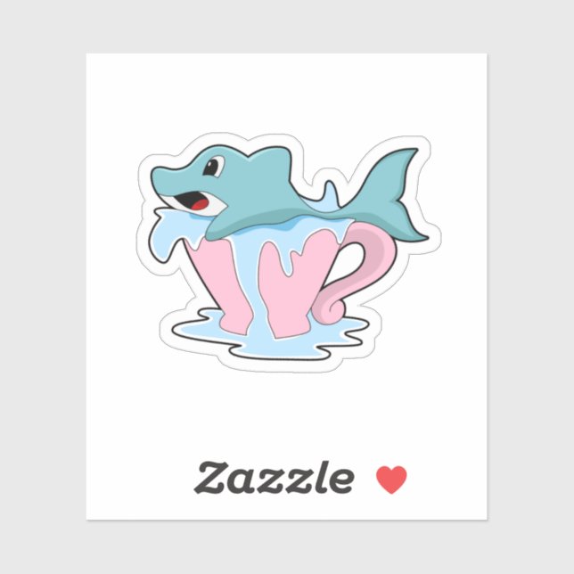 Dolphin mit Wasserball.PNG Aufkleber (Blatt)