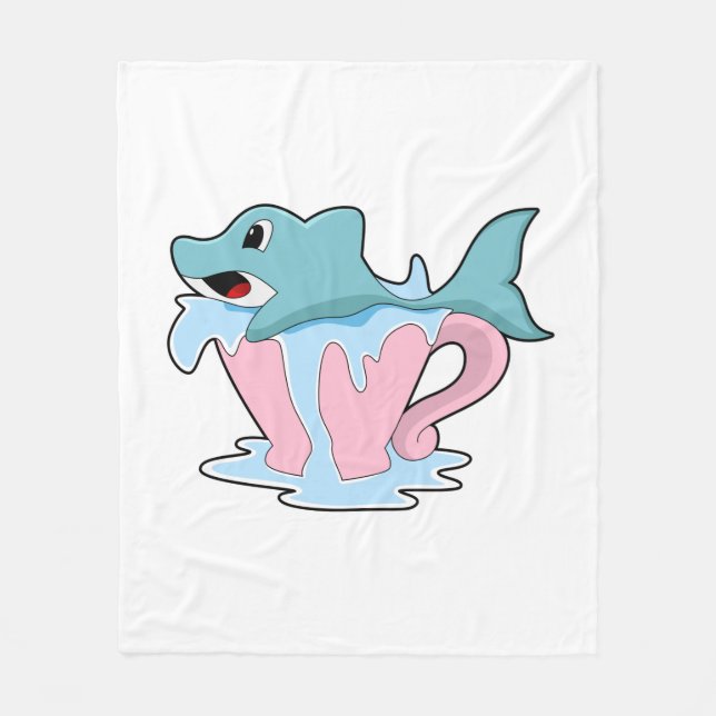 Dolphin mit Wasserball.PNG Fleecedecke (Vorderseite)