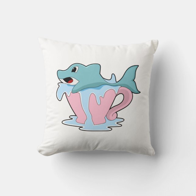 Dolphin mit Wasserball.PNG Kissen (Vorderseite)