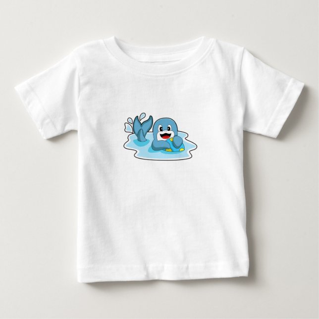 Dolphin mit Wasserpolo Baby T-shirt (Vorderseite)