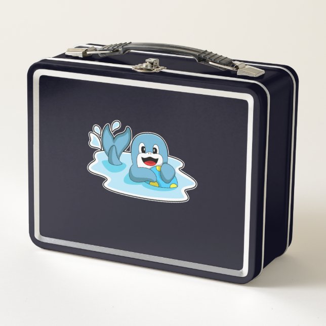 Dolphin mit Wasserpolo Metall Brotdose (Vorderseite)