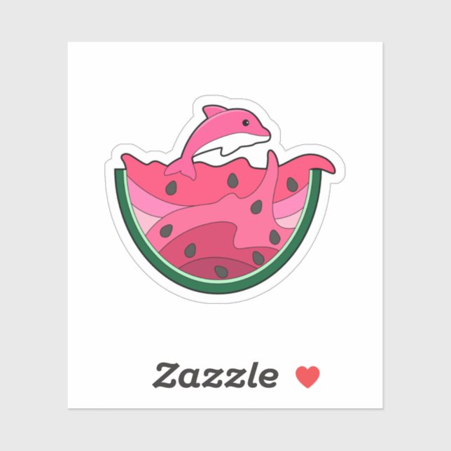 Dolphin mit Watermelon Aufkleber (Blatt)