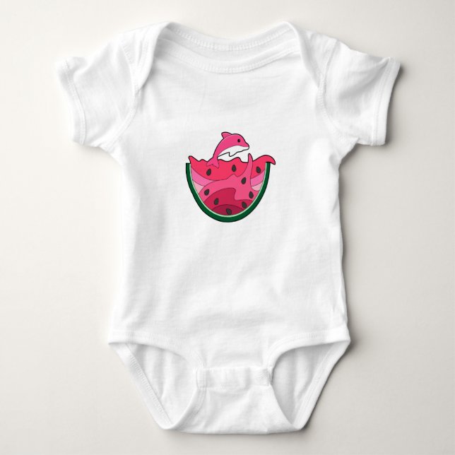 Dolphin mit Watermelon Baby Strampler (Vorderseite)
