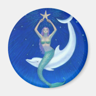 Dolphin Moon Mermaid Magnet