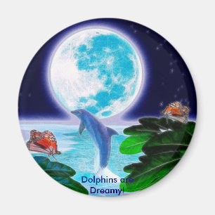 DOLPHIN MOON Paradise Art Series Magnet