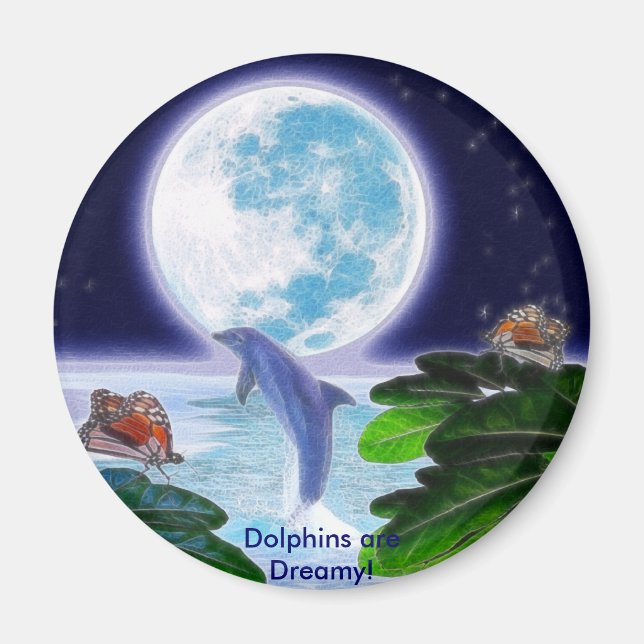 DOLPHIN MOON Paradise Art Series Magnet (Vorne)