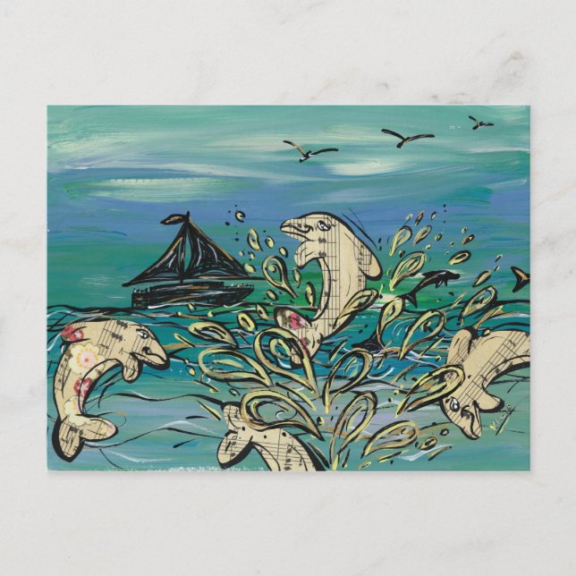 Dolphin-Musikpostkarten Postkarte (Vorderseite)