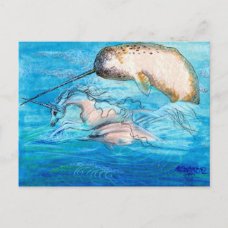 Dolphin, Narwhal und Einhorn Postkarte