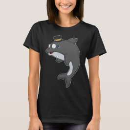 Dolphin Nerd Hat Glasses T-Shirt