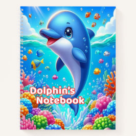 Dolphin Notebook for Kids | Wide Ruled Spiral Notizbuch