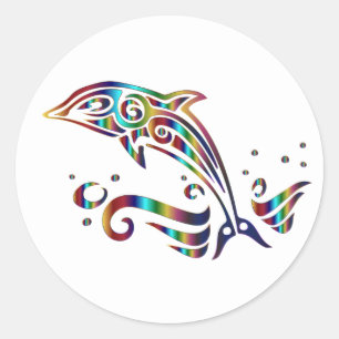 Dolphin Ocean Creature farbenfrohe Stickers