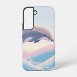 Dolphin Over Pastel Waves Samsung Case Samsung Galaxy Hülle