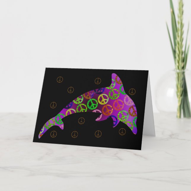 Dolphin Peace Mittwoch Grußkarte Karte (Vorderseite)