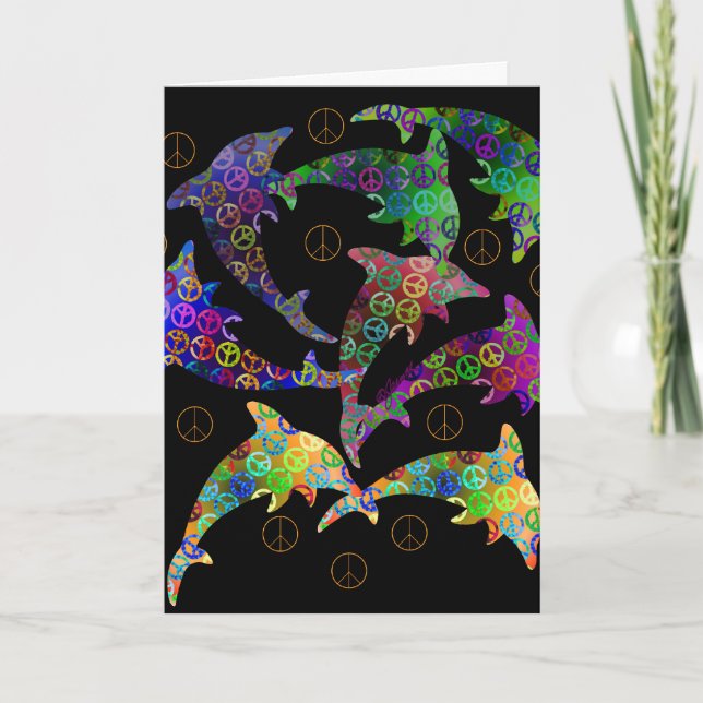 Dolphin Peace Pod Grußkarte Karte (Vorderseite)