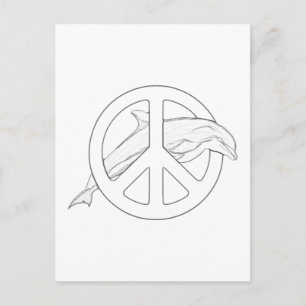 Dolphin Peace Sign Adulting Postkarte