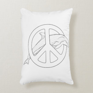 Dolphin Peace Sign Erwachsene Farbkissen Dekokissen