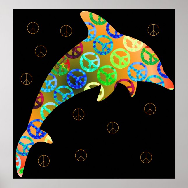 Dolphin Peace Sunday Print Poster (Vorne)