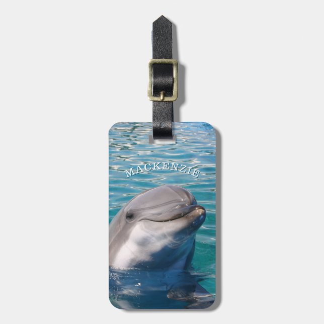 Dolphin Personalisiert Gepäckanhänger (Vorderseite vertikal)