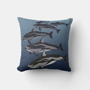 Dolphin Pillow White Sided Delphin Throw Kissen