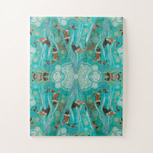DOLPHIN PLAY ABORIGINAL ART PUZZLE