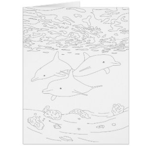 Dolphin Pod Aduloring Big Card