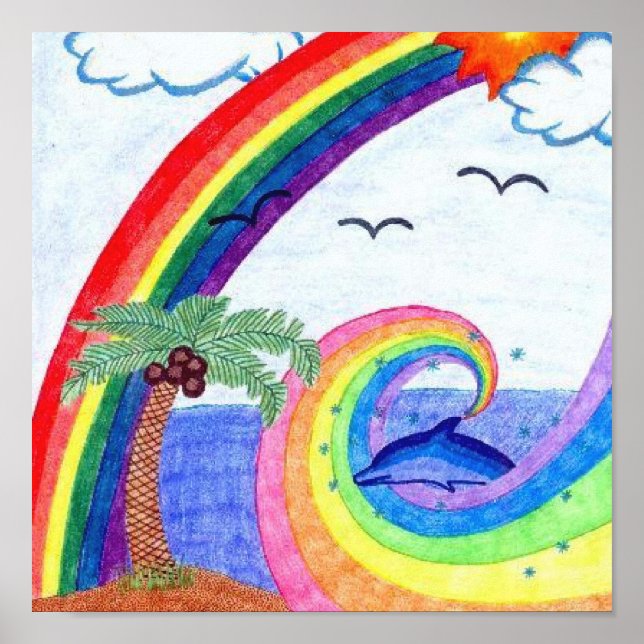 Dolphin Rainbow Poster (Vorne)
