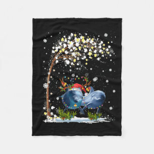Dolphin Reindeer Hat Weihnachtsbaum Funny Xm Fleecedecke