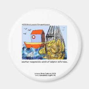 Dolphin Safe Tuba Funny Novelty Magnet