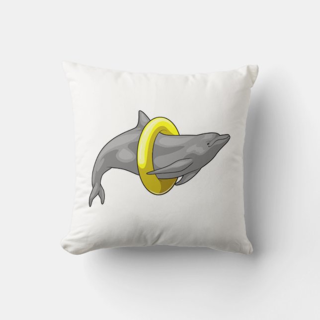 Dolphin Schwimmen Lifebuoy Kissen (Vorderseite)
