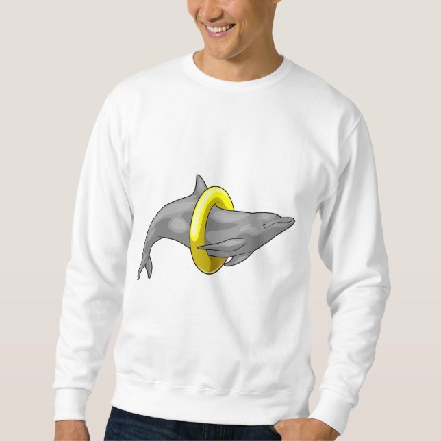 Dolphin Schwimmen Lifebuoy Sweatshirt (Vorderseite)