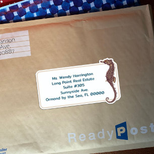 Dolphin Seahorse Gros Étiquettes de la poste préim