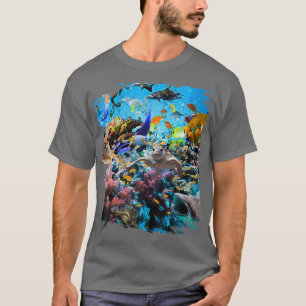 Dolphin-See-Goldmakrelen-Korallenmeerkoralle Fisch T-Shirt