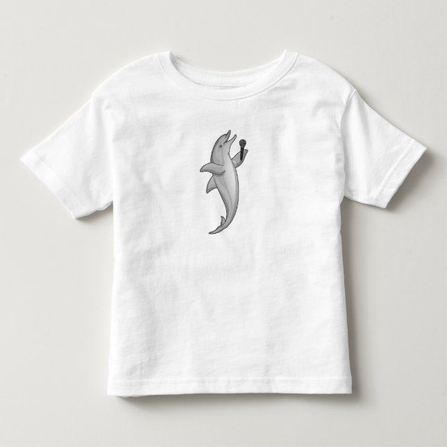Dolphin Singer Mikrofon Kleinkind T-shirt (Vorderseite)